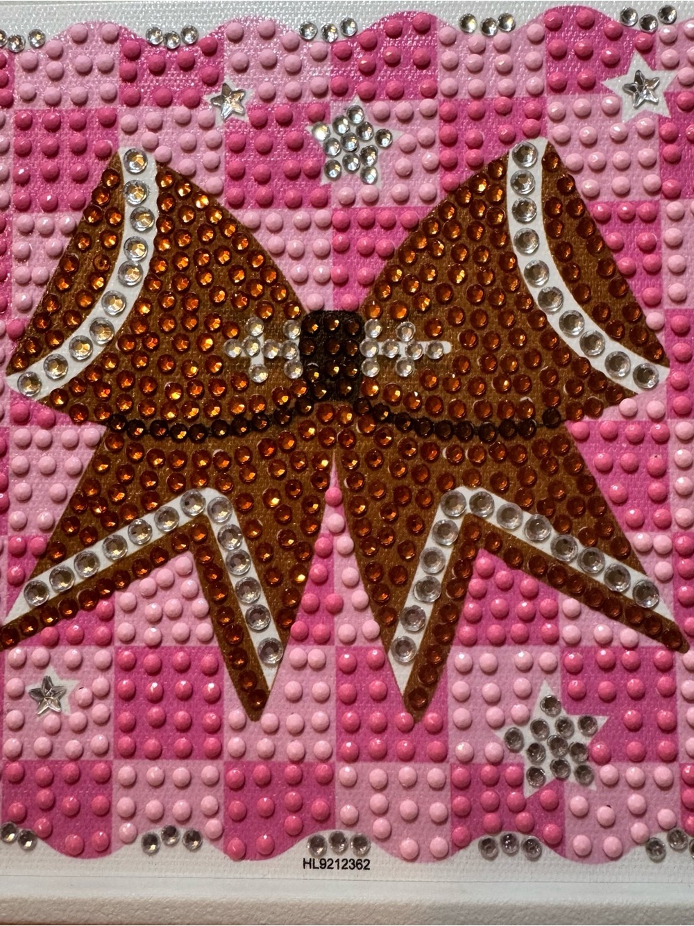 Hobby Lobby Pink checkered Football Bow Diamond Art Painting Kit